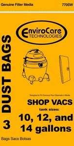 Shop Vac Replacment Svr-1410 Paper Bag, Shop Vac Catch Bag 10-14 Gallon Env 3Pk