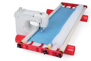 John Flynn FMFNS, Improved Multi Frame Quilting System, Free Motion 45"W, 3Rails 1-1/8x48"L, 6Rod Ends, 2PVC Roller Pipes, Tension & Leader Strips, 8Lb, DVD