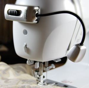 Mighty Bright,  Sewing Machine, LED, Light, Silver, Mighty Bright MB64602, Cordless ,LED Lamp, Light Attachment, Sewing, Embroidery, Serger, Blindstitch, Machines, Adhesive Base, Battery Powered, 5" Bendable Neck