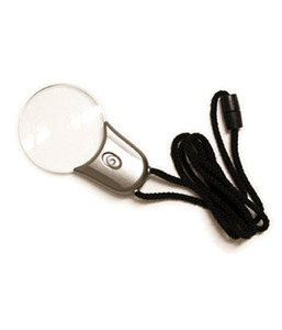 Mighty Bright LED Lighted Pendant  2" Optical Quality 3X Magnifier with Neck Strap, Battery Powered