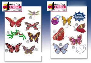 Amazing Designs Great Notions 5005 Jumbo Butterflies Collection I Multi-Formatted Embroidery Designs CD