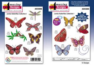 Amazing Designs Great Notions 5005 Jumbo Butterflies Collection I Multi-Formatted Embroidery Designs CD