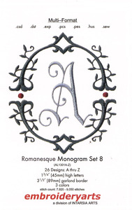 Embroideryarts Romanesque Monagram Set 8 Embroidery Multi-Formatted CD