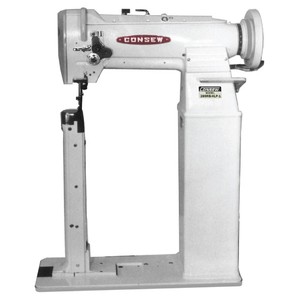 Consew 289RB-HLP High Speed, Extra High 17.5" Post Bed, Drop Feed, Needle Feed, Walking Foot, Alternating Presser Feet, Lockstitch Machine & Stand