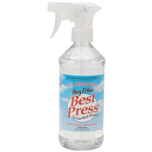 Mary Ellen 6959A, 16oz Best Press Clear Spray Starch Miracle Alternative, Scent Free, Non Aerosol Spray Bottle, No Flake, Clog or White Residues