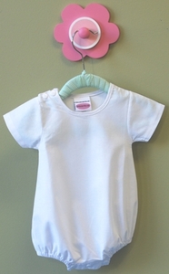 Baby Romper Bubble Suit Blank for Embellishment, Embroidery, 100% Cotton Size 2, 3-6mo