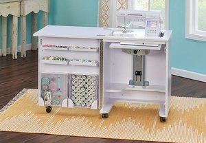 40663: Tailormade Compact Sewing Cabinet C-W001 White or HS-C58 Teak Assembled