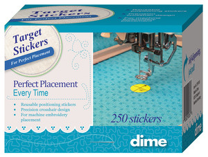 40781: DIME Target Stickers 250 Pack for Perfect Embroidery Placement