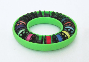 Blue Feather BF703 Bobbin Saver Ring Green, For up to Class M Big Bobbins