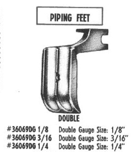 PD60 36069DG, 3/16 High Shank, 3/16" Screw On, Single or Double, Piping, Welt, Cording Foot, for High Shank, Home & Industrial, Straight Stitch, Sewing Machines