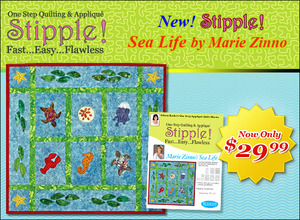 Designs in Machine Embroidery STP0090, Stipple! Sea Life, Multi Format Embroidery Design CD, Ocean Life Embroidery Designs, Large Beach Design CD,