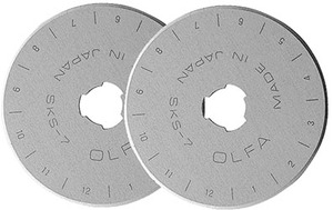 Olfa RB45-2, 45mm Replacement Straight Edge Rotary Cutter Cutting Blade 2 Pack
