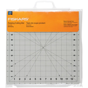 14"X14"   -FISKARS ROTATING MAT, Fiskars 01-000059J 14x14" Rotating Rotary Cutting Mat, Self Heal, Bias Lines