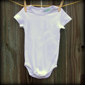 41693: Embroidery Blanks Boutique Short Sleeve Onesie, Plain Sleeve Size: 0-3 Mos