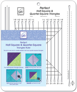 10.5X12.5 -RULER TRIANGLE HLFSQ, June Tailor JT-732 Perfect Half-Square and Quarter-Square Triangles Ruler
