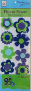 June Tailor Fleece With Flair JT-217 Flower Power Fleece Decorations (Blue/Green)