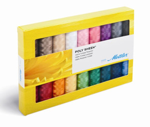 Mettler PS18 Polysheen Plus Basic Trilobal Polyester Embroidery Thread Gift Pack Kit, 18 spools