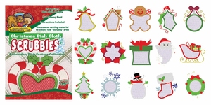 Dakota Collectibles F70539 Christmas Dish Cloth Scrubbies 5X7 Multi-Formatted CD Embroidery Machine Designs