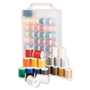 Madeira 8062, Incredible Threadable 63 Spool Aerofil Poly Quilting Thread Kit Stand Rack Storage Box, Convenient Case Doubles as a Thread Stand