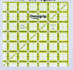 Omnigrid OGN65 Quilter's Square Ruler 6.5"Square Ruler, Angles & Grid , Non Slip, for Quilting and Sewing