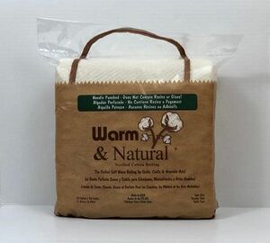 Warm Company 1283DS, Warm & Natural Twin Needle-Punched Cotton Batting 72''x90'' 8pk/Case