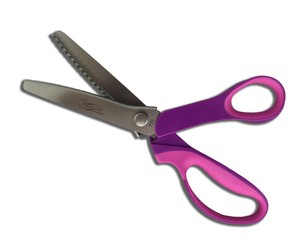 Famore Cutlery, 771, 8.75 inch, Pinking Scissors Shears, pull, thread, tweezing, binding, cosmetic, beauty, Famore Cutlery 771 8.75" Pinking Scissors Shears, Pink/Magenta Handles, Weighs only 5.3 oz crafting, projects, Famore Cutlery 771 8.75" Pinking Shears, Pink/Magenta Handles, Weighs only 5.3 oz