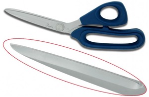 Famore Cutlery 739 8" Pro Cut Micro Serrated, Soft Blue Comfort Handle Fabric Shear Scissors