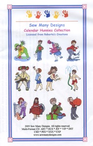 Sew Many Designs Calendar Hunnies Applique Collection Multi-Formatted CD