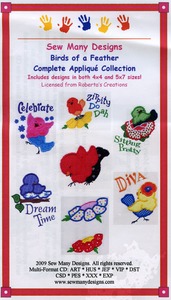 Sew Many Designs Birds Of A Feather Collection Applique Collection Multi-Formatted CD