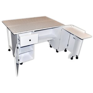 43143: Sullivans 38434 Dual Sewing Machine Cabinet with Gridded Top Cutting Table