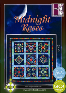 Kenny Kreations KKMRQ Midnight Roses Nine Patch Media Quilt Embroidery Design CD