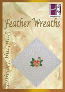 43476: Kenny Kreations KKFWQ Feather Wreaths Quilt Block Embroidery Design CD