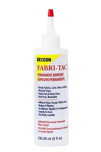 Beacon FABRITAC8, Fabri-Tac 8Oz Bottle of Clear Permanent Fabric Adhesive Liquid