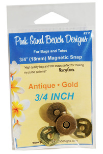 Pink Sand Beach Designs 3/4 inch (18mm) Magnetic Snap - Antique Gold