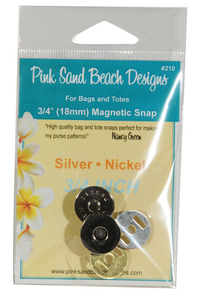 Pink Sand Beach Designs PSB210, 3/4 inch (18mm) Magnetic Snap - Silver Nickel for Bags and Totes