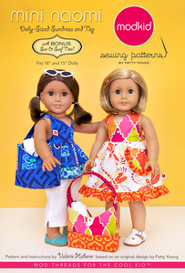 modkid Mini Naomi: Dolly-sized Sundress and Top Sewing Pattern