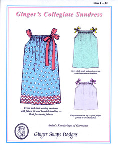 Ginger Snaps Designs Ginger's Collegiate Sundress Girls' Sizes 4 - 12