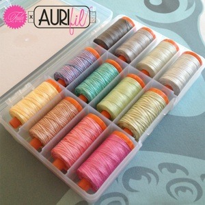 Aurifil Thread Set THE PERFECT BOX OF COLORS By Pat Sloan 50wt Cotton 12  Large (1422 yard) Spools
