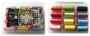 Aurifil EC50JF12, Everyday Colors, 12 Large, 1094Yd Spools, 50wt Cotton, Thread Kit
