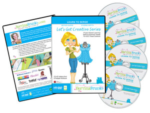 Bertina Studio Let's Get Creative, Learn to Serge 4 Threads, 3 DVDs +1 CD