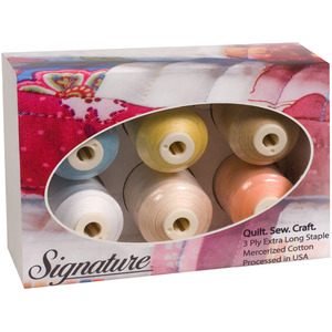 A&E, Signature, 60, weight, Cotton, Quilt, Thread, 6, Cone, 1100, Yard, 3, Ply, Long, Staple, Mercerized, Gift, Pack