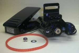 44755: Motorization Kit FM190C Sewing Machine Motor 90W, Belt, Bracket, Bolt, Non-Electronic Carbon Rheostat Foot Control, Lead Cords