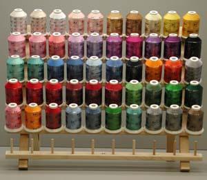 Robison Anton Most Popular 50 Color Spools of 1100 YDS Polyester Machine Embroidery Thread Kit & Wood Rack