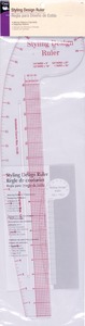 STYLEDESIG-RULER STYLING DESIGN, Dritz D832 Styling Design Ruler 4in1 French Curve, Hip Curve, Straight Ruler, Cut-Out Slots
