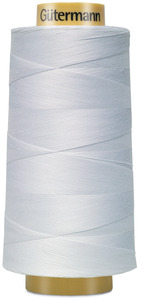 WHITE     -THREAD COTTON 3000M, Gutermann 3000-5709 Natural Cotton Thread 30wt Cone 3000m, 3281 Yards White