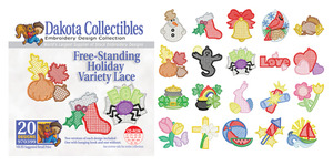 Dakota Collectibles 970399 Holiday Variety Lace Multi-Formatted CD Embroidery Machine Designs