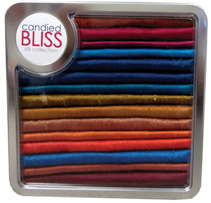 Brewer, Candied Bliss, Collection, 16 Silk, Dupioni, Fat Quarters, Gift Tin