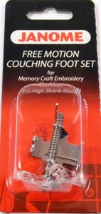 Janome 63- 202110006 Free Motion Couching Foot Set for higher shank Embroidery and High Shank Models