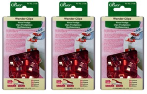 Clover CL3156 Jumbo Wonder Clips Box of 150 Clips, for Seams, Quilt Bindings, No Pins!
