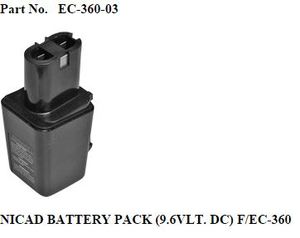 Superior EC-360-03 Nickel Cadmium Battery 9.6Volt DC for Kingbow MB-60 Cutters